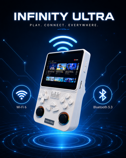 Infinity Ultra handheld gaming console with Wi-Fi 6 and Bluetooth 5.3